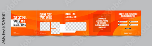 Sales marketing Instagram carousel, modern and minimal gradient carousel banner design template, eps vector illustration