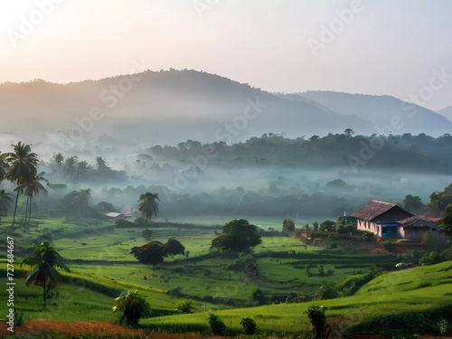 misty morning in the mountains Misty mountains | mountain landscape | sunrise mountains | fog-covered mountains | panoramic view | mountain peak | peaceful scenery | breathtaking nature