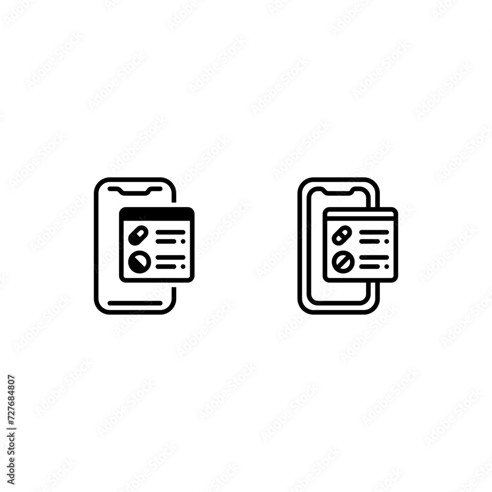 list of medicines on your smartphone online icon and illustration - vector list of medicines on your smartphone online icon and illustration - vector