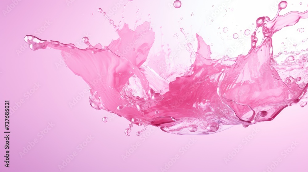 Fototapeta premium splash of liquid, thick pastel colors, isolated on pink background