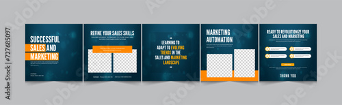 Sales marketing Instagram carousel, modern and minimal gradient carousel banner design template, eps vector illustration