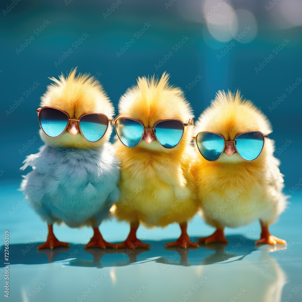Fototapeta premium Crazy chick cool with black sunglasses