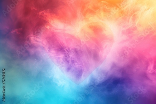 Rainbow color heart illustration .  © kramynina