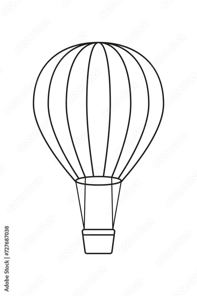 Fototapeta premium hot air balloon vector illustration on transparent background.