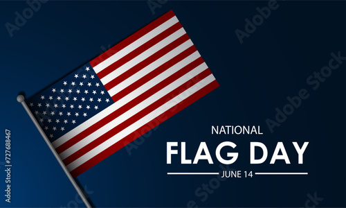 Happy Flag Day United States Of America June 14 Background Vector Illustration
