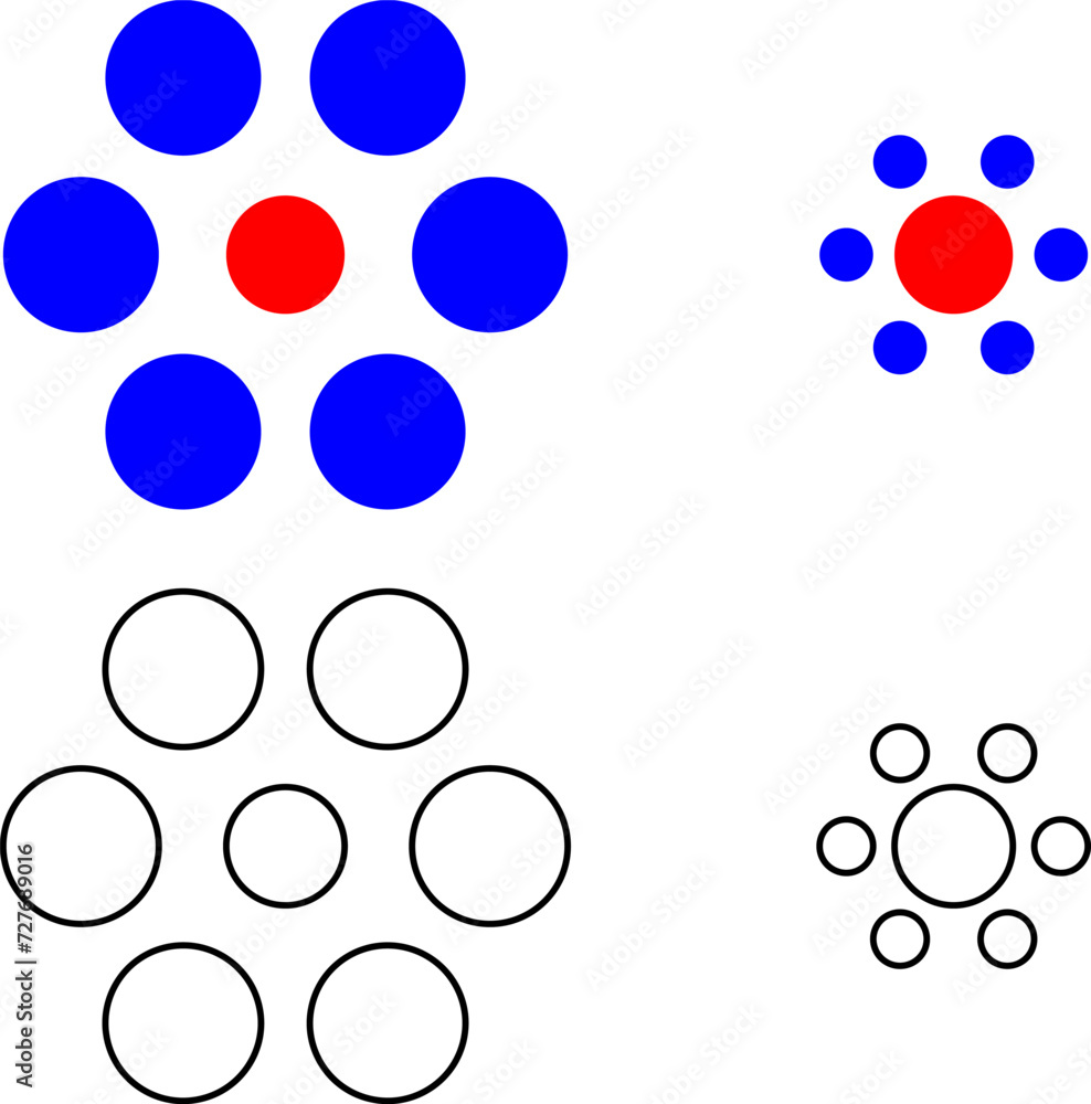 outline Ebbinghaus illusion or Titchener circles