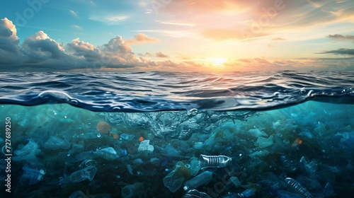 Garbage, plastic in the ocean.