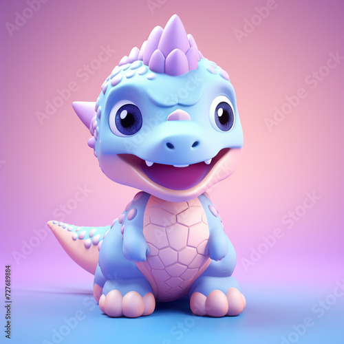 Dino 3d cute on isolate background