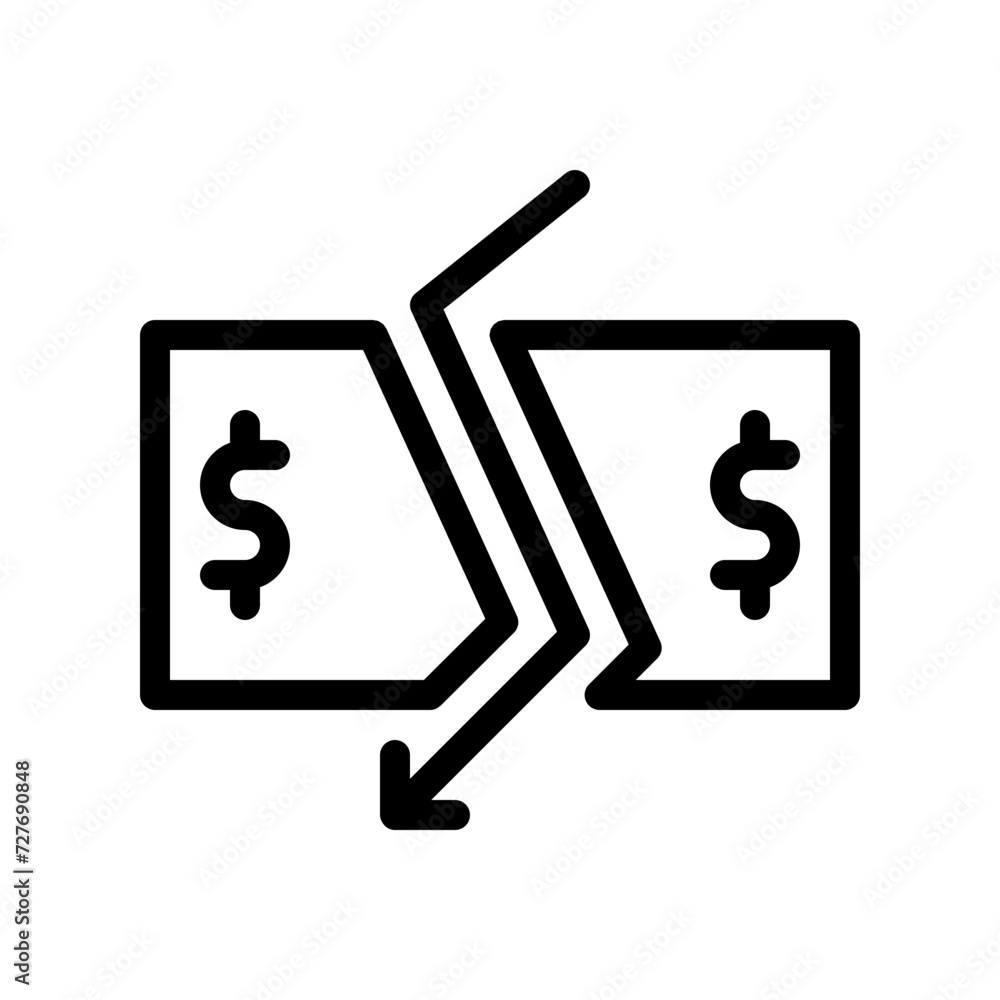 inflation line icon inflation line icon