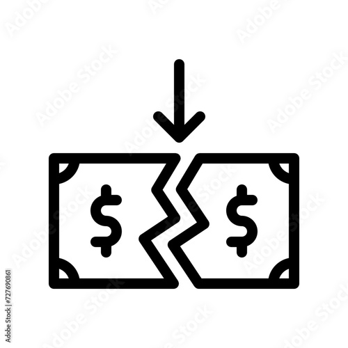 price down line icon