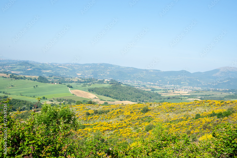 Italian rural landscape wide angle image