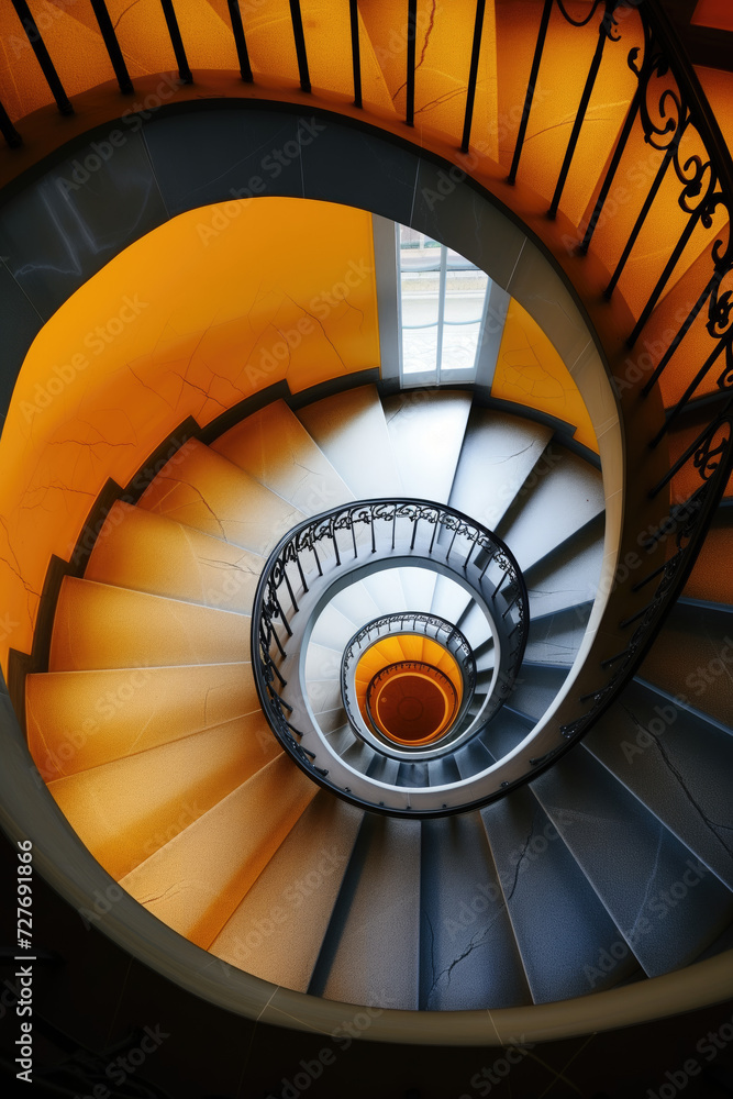 Obraz premium Low angle view of spiral staircase