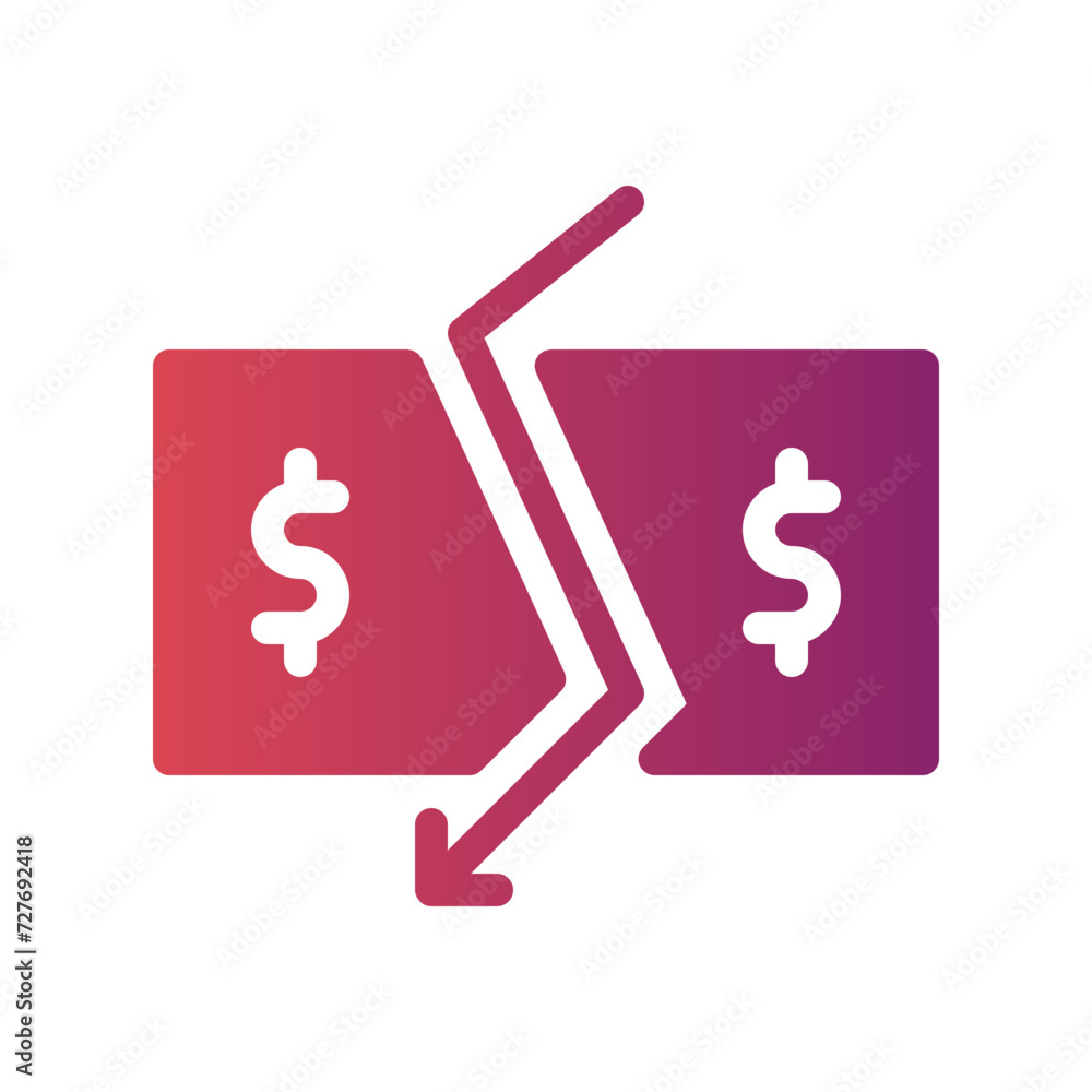 Obraz premium inflation flat gradient icon