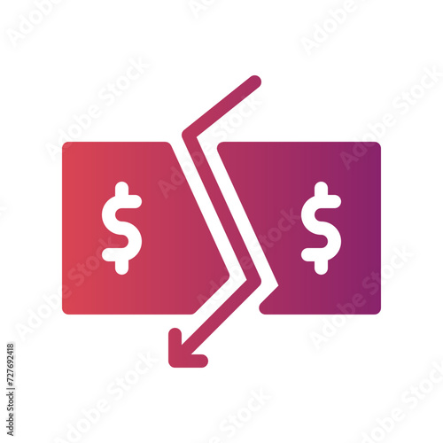 inflation flat gradient icon