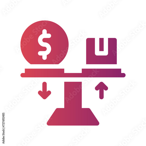 asymmetry flat gradient icon