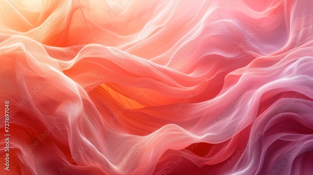 Fototapeta premium Abstract Wavy Texture in Shades of Pink and Red Resembling Soft Fabric