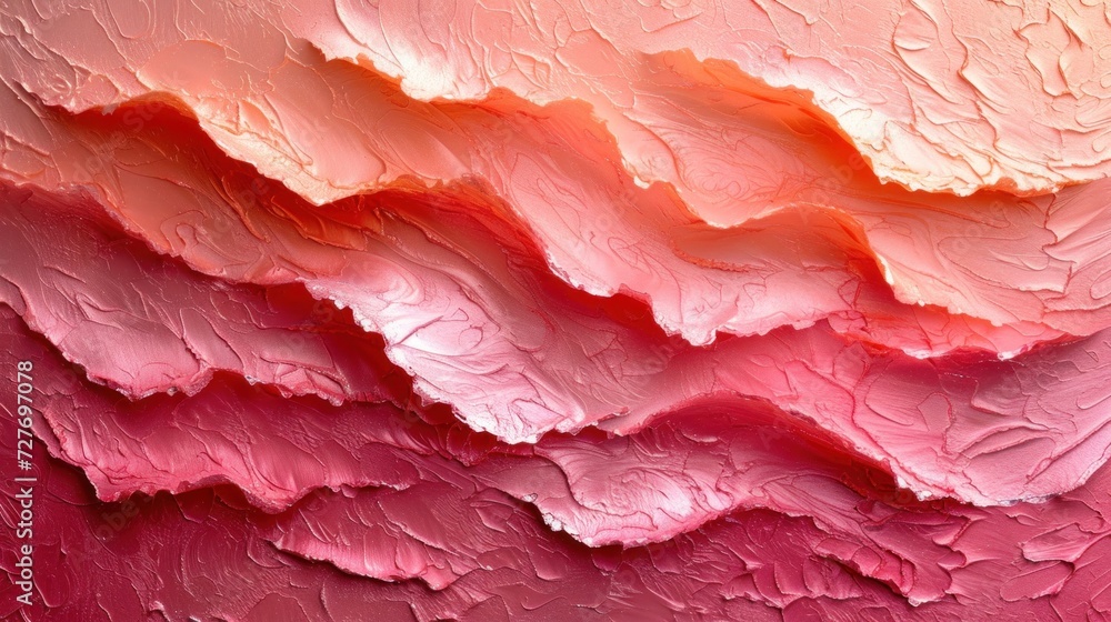 Abstract Pink and Orange Textured Artwork Close-Up Detail