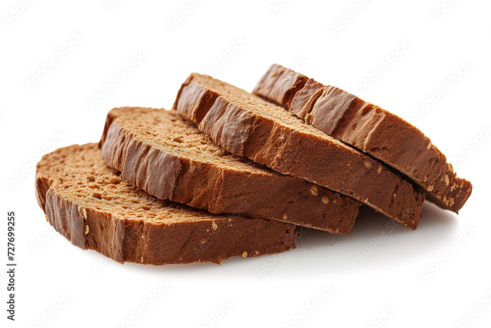 Slices of fresh dark whole grain bread isolated on a white background. Slices of fresh dark whole grain bread isolated on a white background.