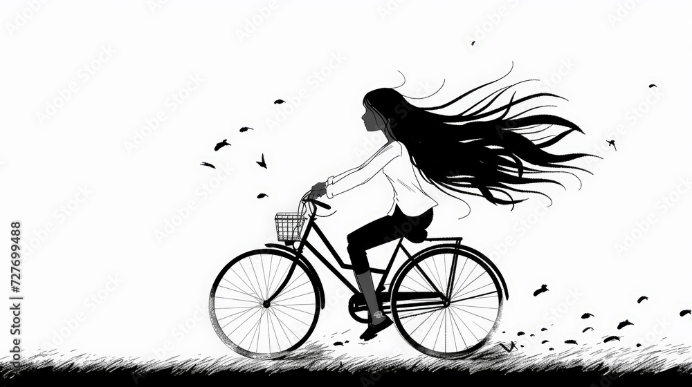 Obraz premium Whimsical Wheeling: Minimalist Joyride. Generative AI