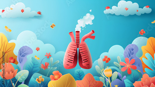 World Asthma Day, vector illustration. photo