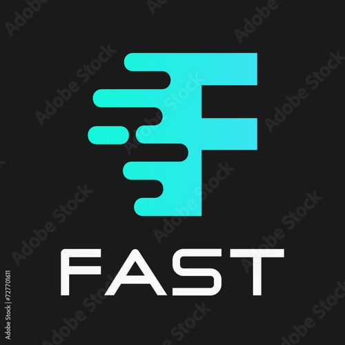 Fast letter f vector logo illustration. Suitable for motion, sport, delivery business and alphabet.