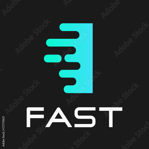 Fast letter i vector logo illustration. Suitable for motion, sport, delivery business and alphabet. © Deni