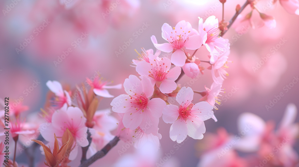 pink blossom flowers, A cherry blossom or Sakura in Japan
