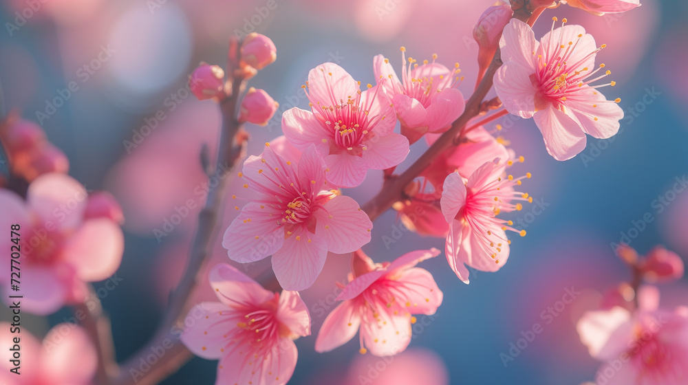 pink cherry blossoms in Spring, A cherry blossom or Sakura in Japan