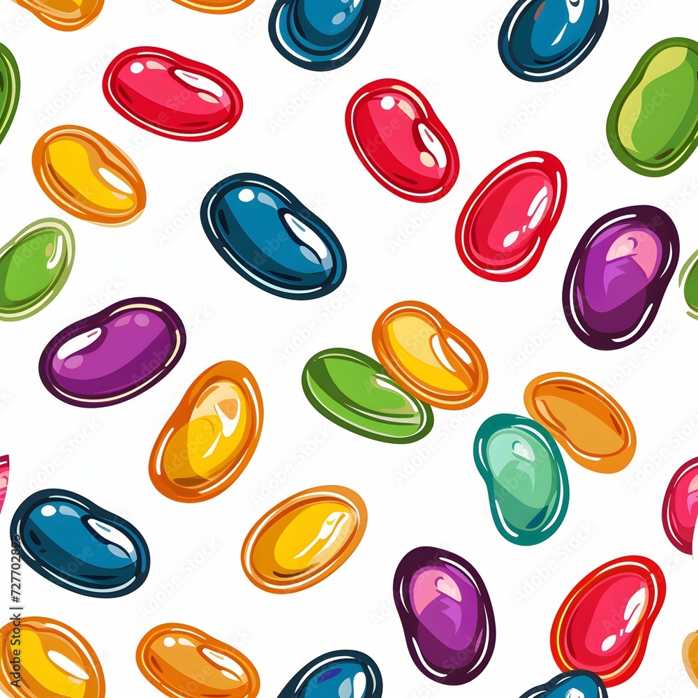 custom made wallpaper toronto digitalColorful Jelly Beans Animated Pattern on Light Beige Background