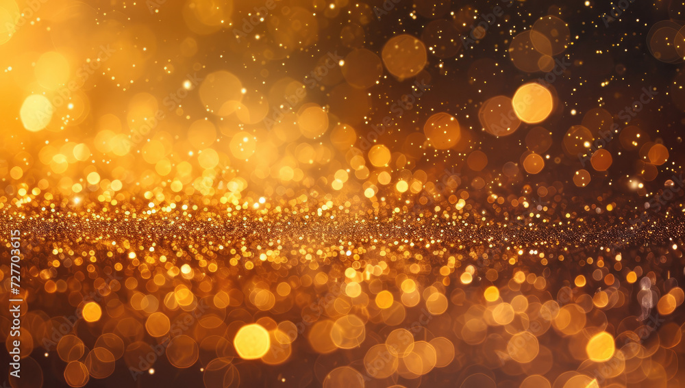 Golden particles and glimmers create a festive atmosphere for celebrations like Christmas or New Year. The radiant golden lights make for an ideal wallpaper background suitable for gift wraps Golden particles and glimmers create a festive atmosphere for celebrations like Christmas or New Year. The radiant golden lights make for an ideal wallpaper background suitable for gift wraps
