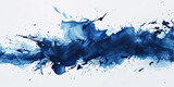 Blue paint brush strokes in watercolor isolated against white background, abstract background