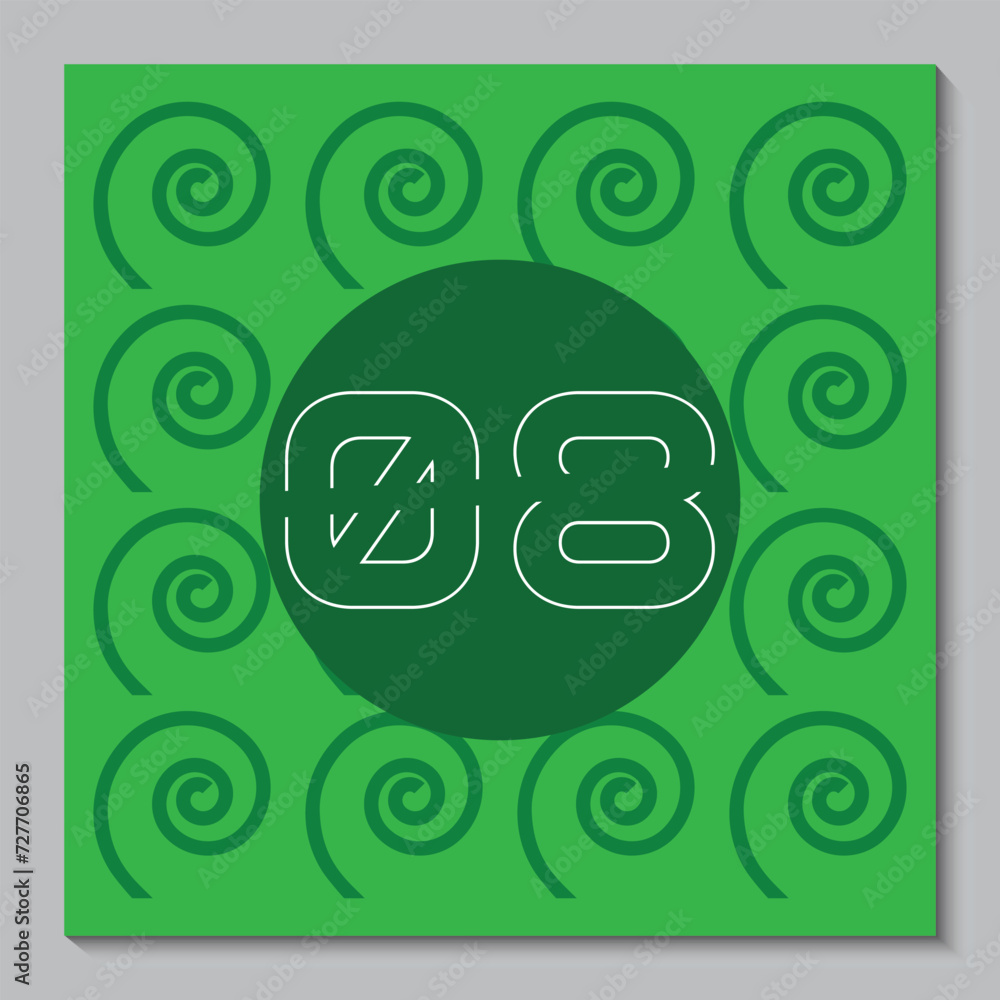 Vector Modern number 08 Green Background Vector Modern number 08 Green Background