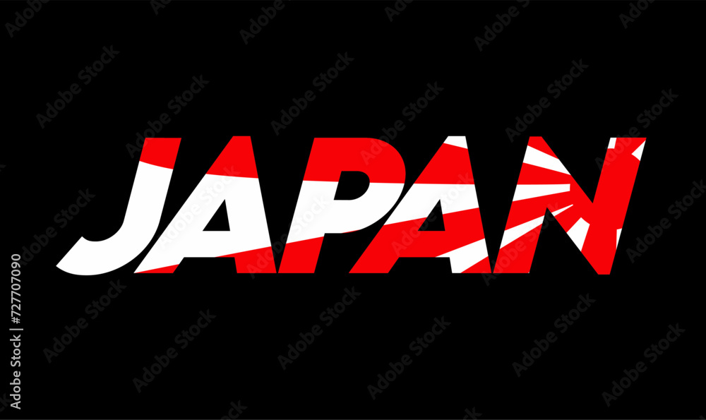 japan flag with black background