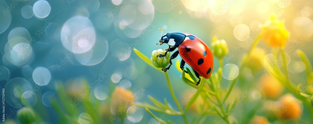 ladybug on a flower ladybug on a flower
