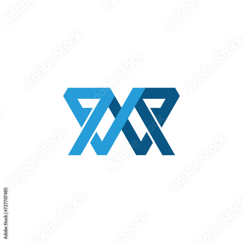 letter w colorful geometric line logo vector