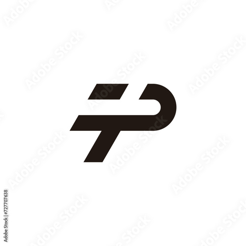 letter tp simple geometric motion logo vector