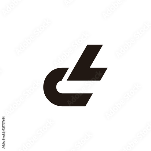 letter cl simple geometric linked logo vector
