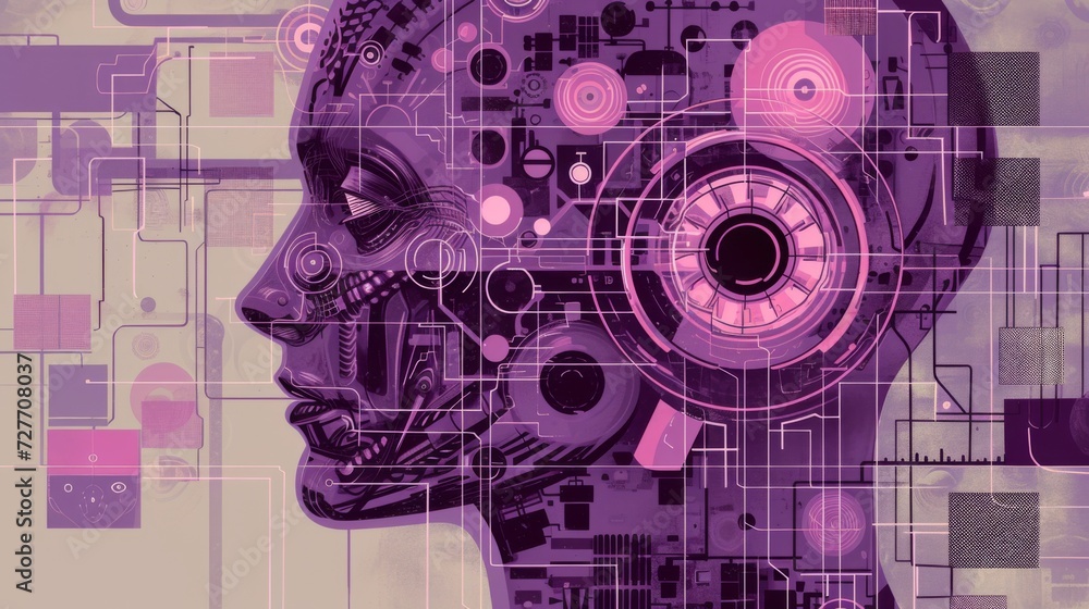 Naklejka premium Artificial Intelligence: Cybernetic Motifs and conceptual metaphors of Cybernetic Motifs