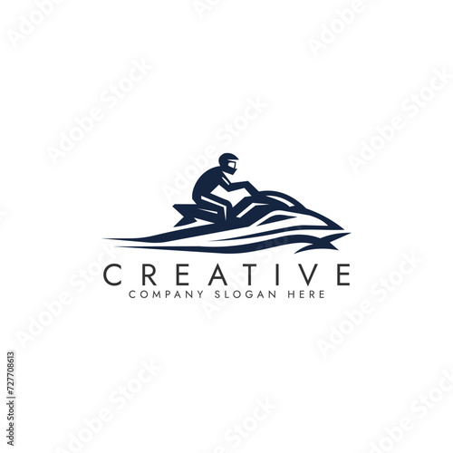 Jets ski Water sport vector illustration logo design vector photo