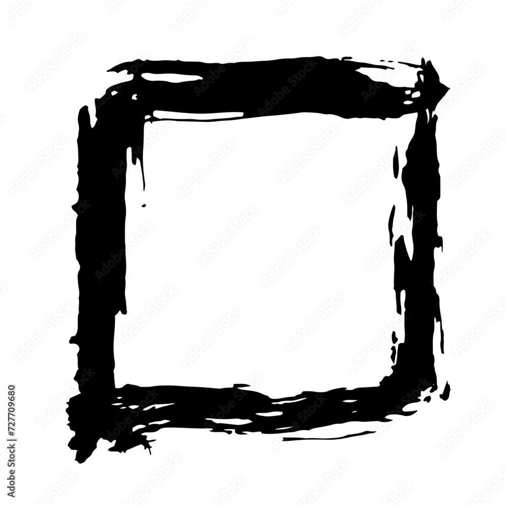 Brutalistic frame made with a brush for graphic design of banners Brutalistic frame made with a brush for graphic design of banners