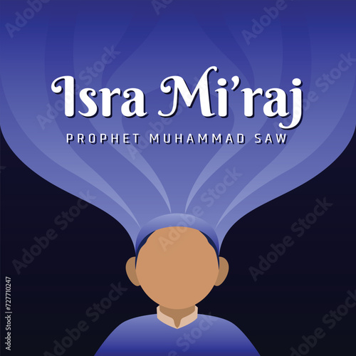 vector flat, gradient background for isra miraj banner template