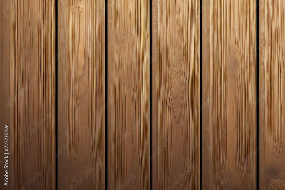 Fototapeta premium Background of wooden planks in high resolution, showing natural wood grain and texture. The boards are aligned horizontally. AI Generative.