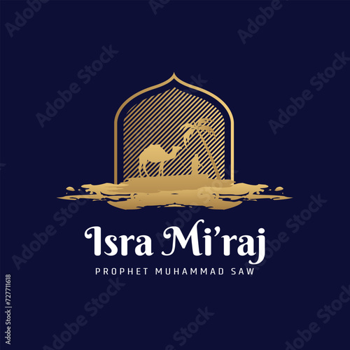 vector gradient gold background for isra mi'raj