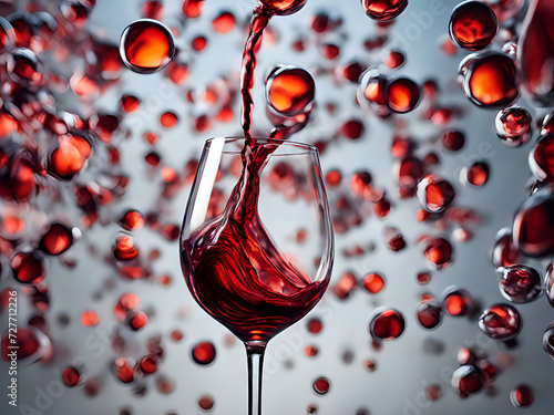 Rotwein in Glas gegossen