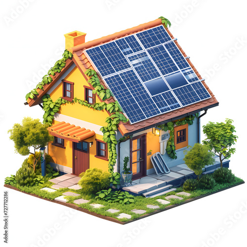 Solar energy storage batteries in a residential setting isolated on white background, pop-art, png  © Pixel Prophet
