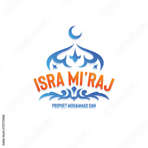 vector flat, gradient background for isra miraj banner template