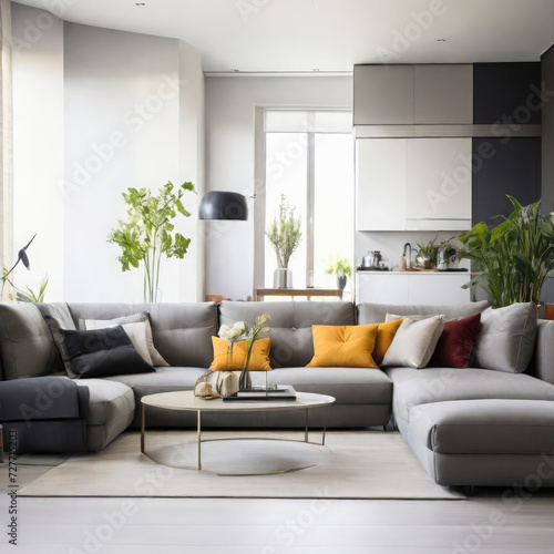 Wallpaper Mural modern living room interior Torontodigital.ca