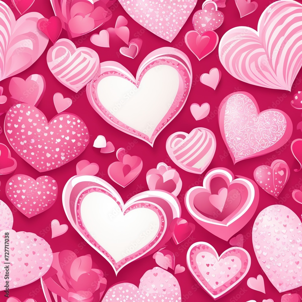Generative AI. Seamless Pattern Valentine Design with Love
