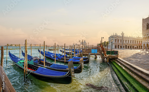 Harbor with gondolas