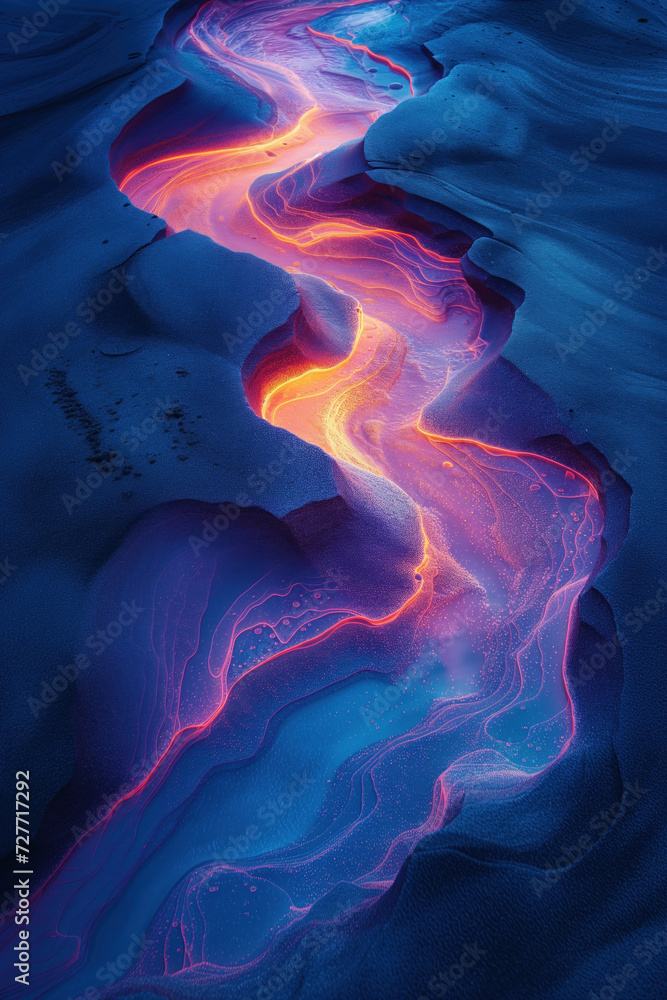Fototapeta premium Surreal colorful abstract landscape. Background image. Created with Generative AI technology